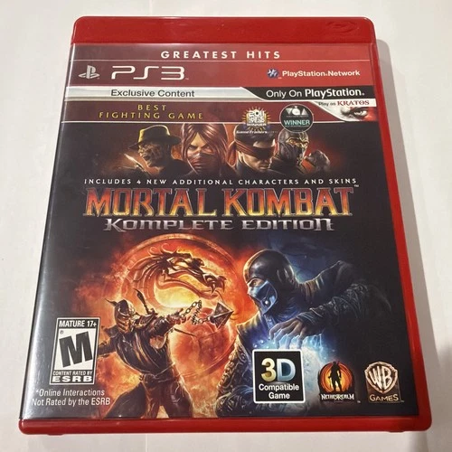 Sony Playstation 3 PS3 Mortal Kombat Komplete Edition Game 2012 Complete CIB