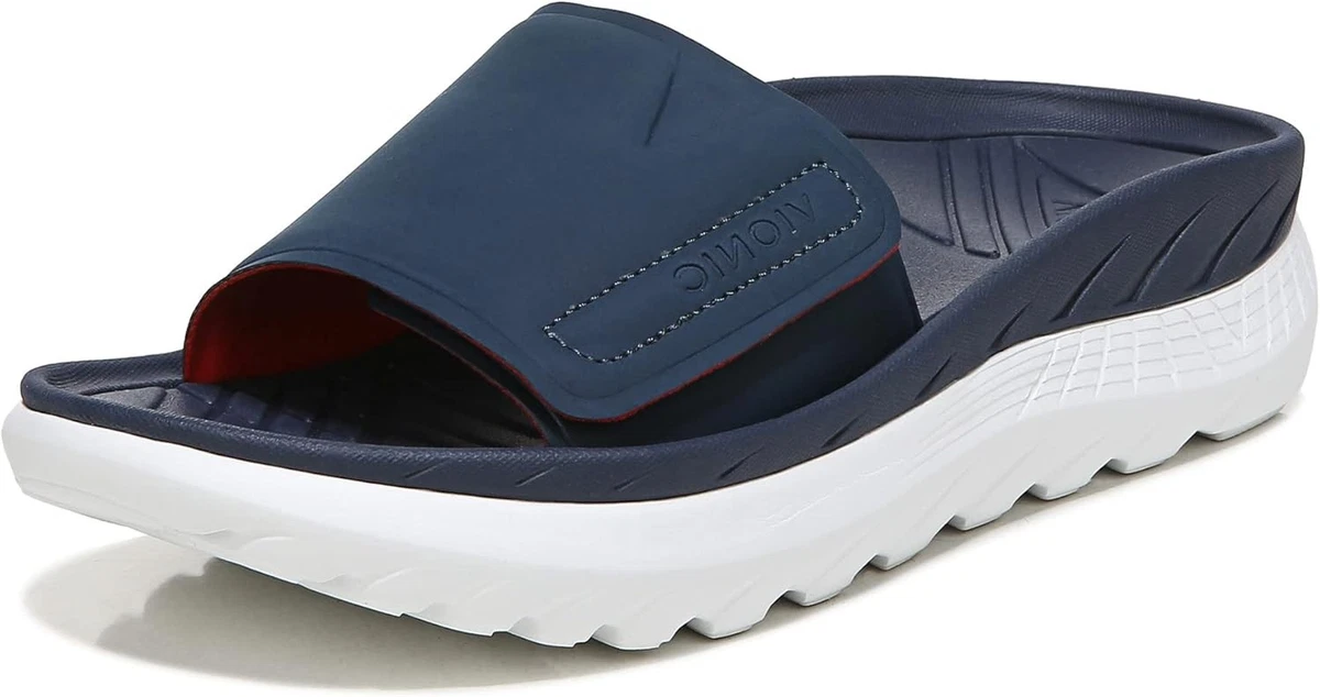 James Perse Suede Leather Double Strap Slide Sandals Mens Size 12 Navy Blue‎ Alpine Swiss Mens Double Strap Slide Sandals EVA Flat Casual  main image 2