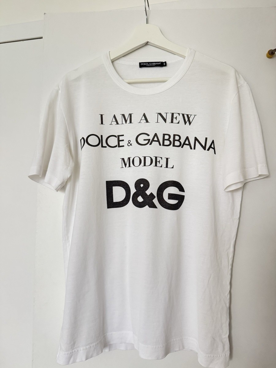 Dolce Gabbana White Tee T-Shirt Men's Size M Rare Made In Italy