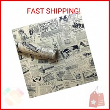 Lependor 17.71" X 118" Vintage Newspaper Self Adhesive Paper Peel & Stick Wallpa