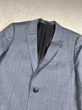 HUGO BOSS Black Label The James4/Sharp6 Blazer 38R Wool Notch Lapel Gray Plaid