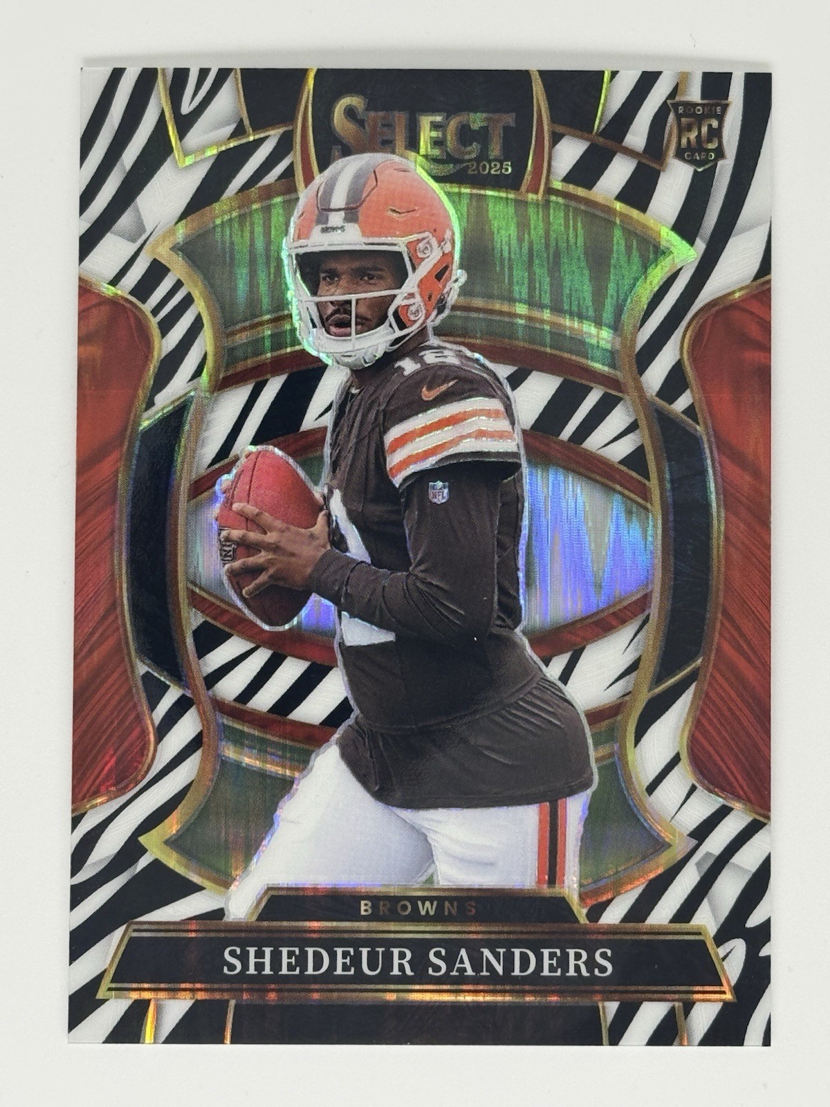 2025 Select Concourse Zebra #54 Shedeur Sanders Cleveland Browns RC
