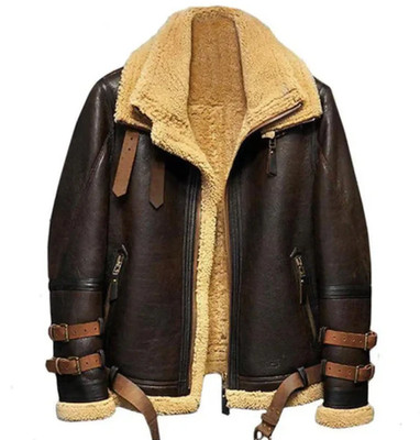 Men's RAF B3 Bomber Flight Sheepskin Aviator Shearling Leather Jacket