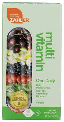 Zahler One Daily Multivitamin 60 Count Vegan Gluten Free Whole Food Formula