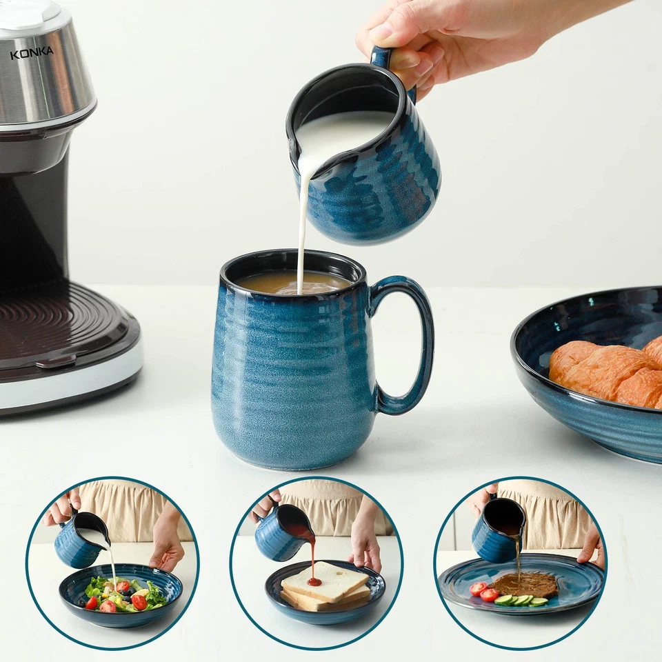 Sugar and Creamer Set, 3 Pieces with 11 Ounce Sugar Bowl with Lid and Spoon, ... - Image 4 of 4