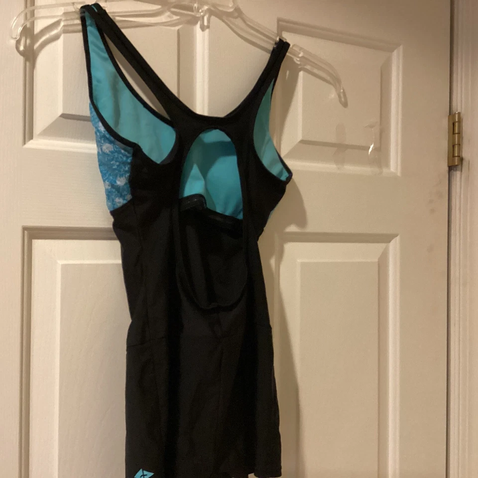 Traje de baño Athlitech para mujer talla 8 azul negro sujetador acolchado espalda abierta Foto 2 de 4