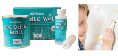 Whiteboardfarbe beschreib & abwischbare Flächen 0,5 L. Doodle Wall Rust-Oleum