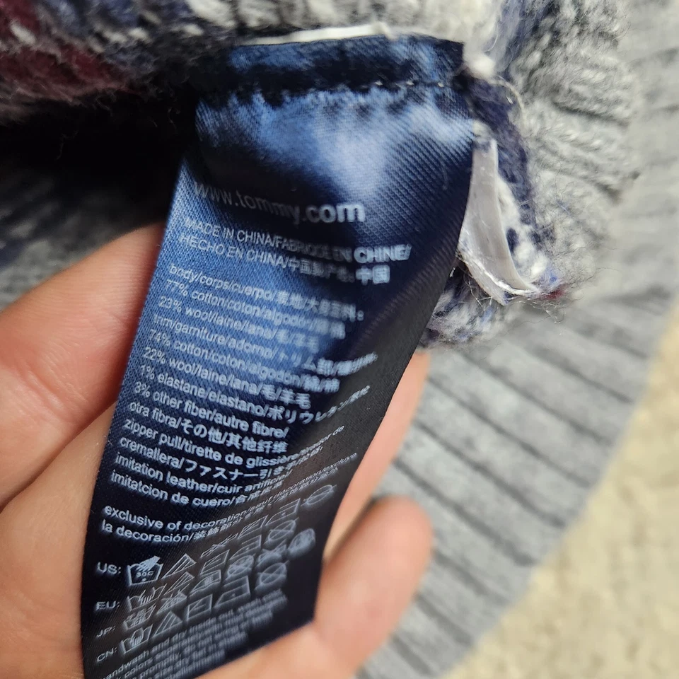 Suéter Tommy Hilfiger Para Hombres Talla M Lujo Mezcla de Lana Isla Justa Grueso Pesado A858 Foto 4 de 4