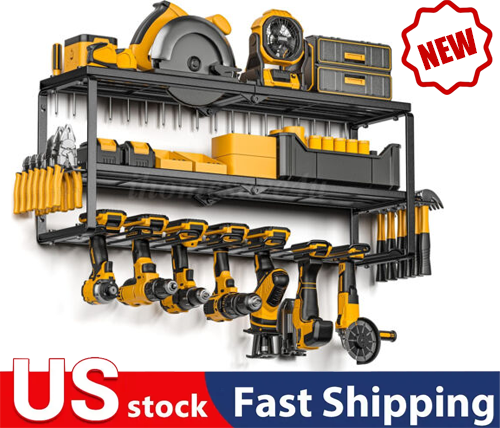 Сверхпрочный органайзер для электроинструментов дрель 3-слойный держатель 26 дюймов настенное крепление стойка для хранения