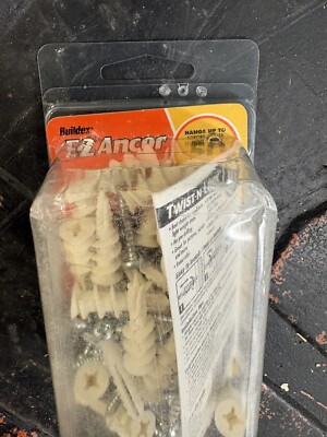 E-Z Ancor 25200 Twist-N-Lock 50 lbs. Drywall Anchors & Screws  (Refer To Pics)