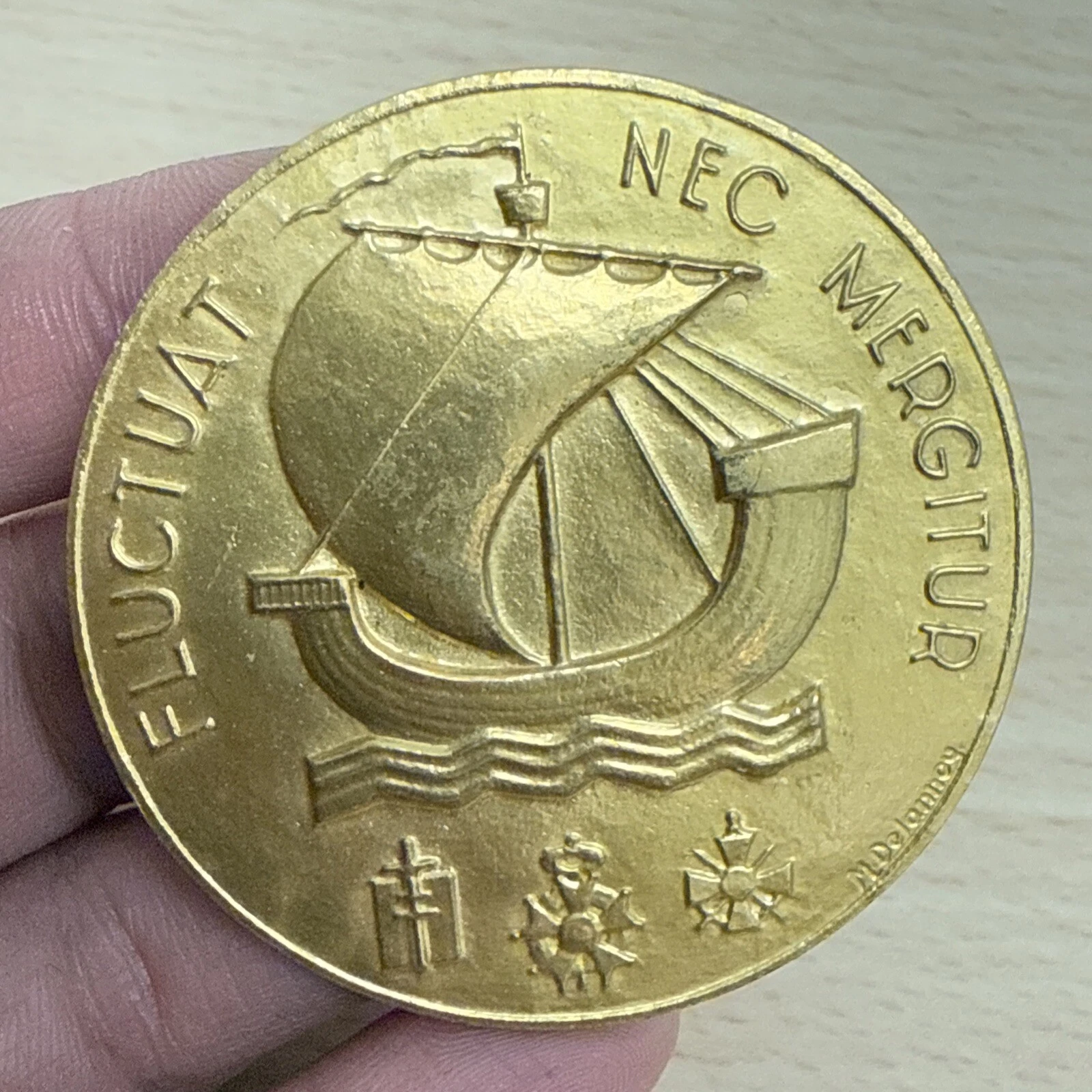 Médaille Fluctuât Nec Mergiture En Bronze 1990