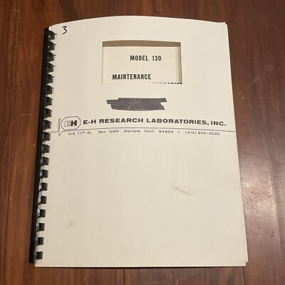 E-H Research Model 130 Maintenance & Calibration Manual