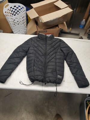 Everlast Black Puffer Jacket Coat Mens M (cb34)