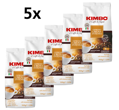 5x1 kg Kimbo - Espresso Crema Intensa ganze Kaffeebohnen | Barista | Siebträger