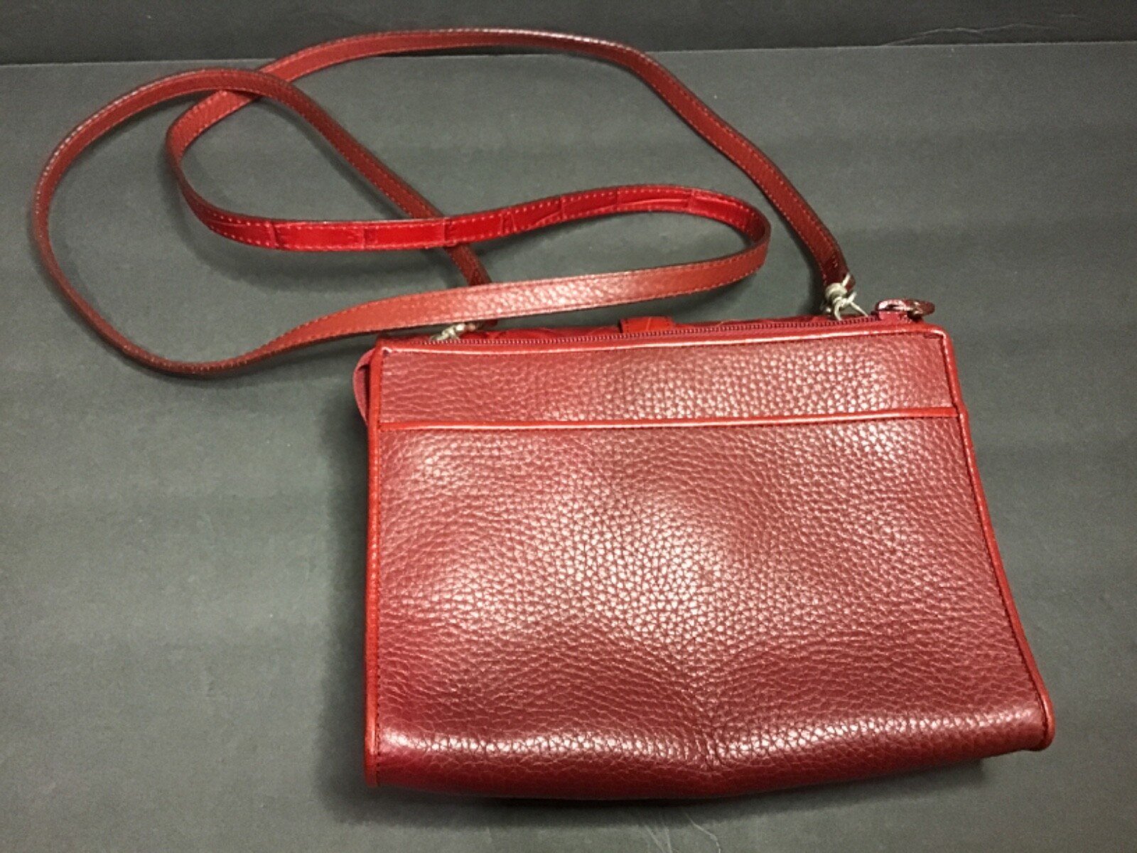 BRIGHTON-BURGANDY/RED LEATHER w/PATCHWORK TOP CRO… - image 3