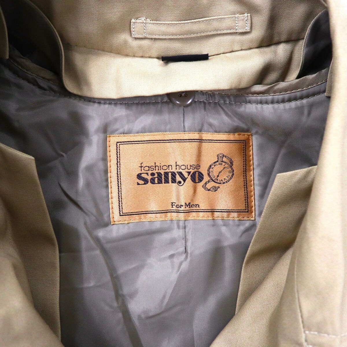 SANYO Coat 175 Beige Polyester Liner Detachable 80's Japan SANYO Coat 175 Beige Polyester Liner Detachable 80's Japan