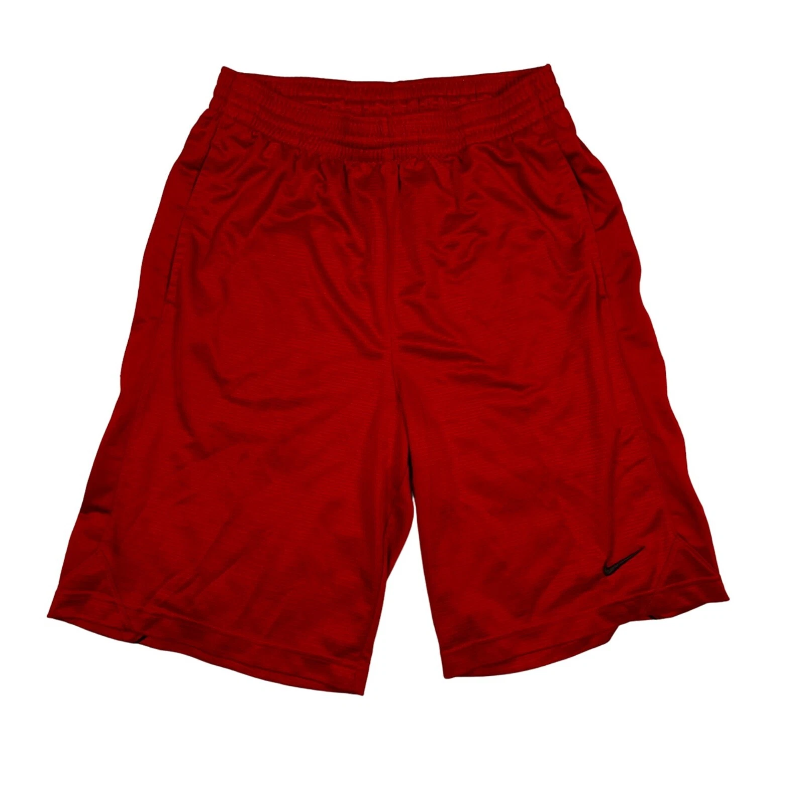 Pantaloncini Nike uomo parte anteriore piatta vita elastica cordino Pkts palestra basket rosso M