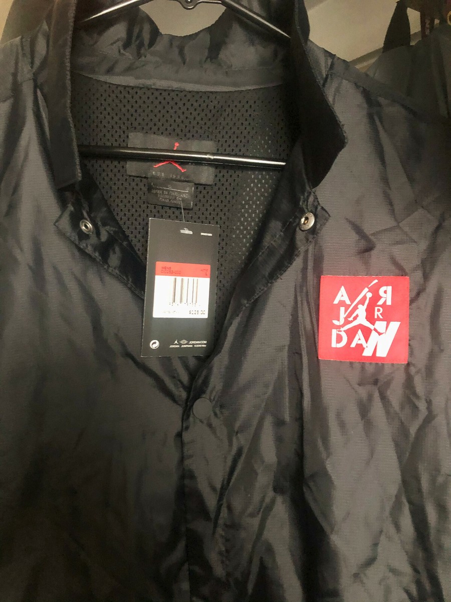 Nike AIR Jordan Legacy AJ 4 Men's Coaches Jacket Black