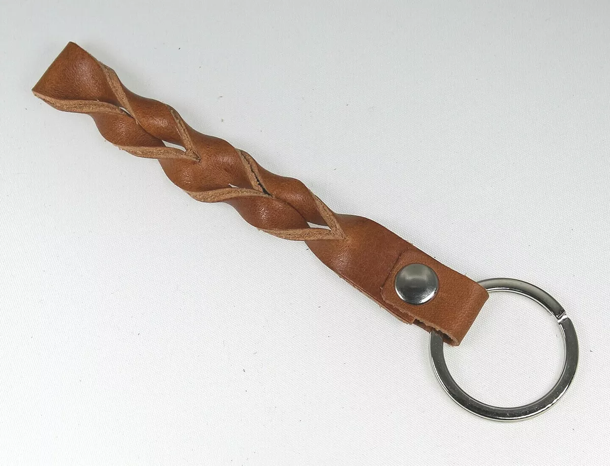 Braided leather key fob sale