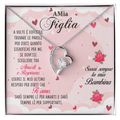 Collana "A Mia Figlia" Regalo Da Pap&agrave;, Regalo Per Figlia, Regalo