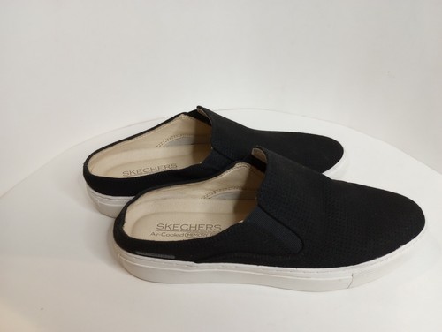 Skecher Womens Sz 7.5 Air Cooled Memory Foam slip on Black and White Mule 49745 - Imagen 5 de 12