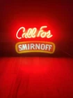 Vintage Call For Smirnoff Neon Sign Beer Liqour Bar Vodka Advertising