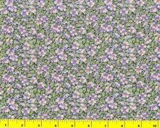 Small Purple White Flowers and Green Leaves By The Yard CFLGRE02635