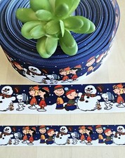 7/8 1.5" 1 YD Charlie Brown Christmas Grosgrain Ribbon Snoopy Christmas Tree