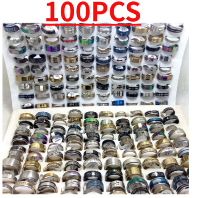 Wholesale Mixed Rings Bulk Finger Band Ring Lot Men/Women Jewelry Fashions 100X