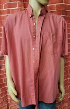 Lacoste Vintage Signed Button Shirt Men Red White Check Cotton Size L  R2