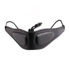 Black Saxophone Sax Genuine Leather Neck Strap w/ Mountaineering Rope in Comfort