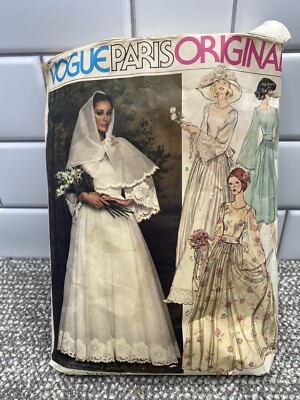Vogue Paris Pattern Nina Ricci Vintage Pattern 1363 Bridal Wedding Dress Size 12