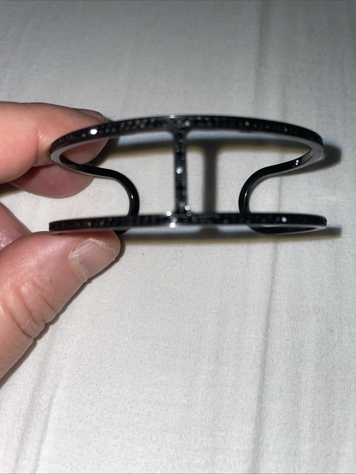 Michael Kors Bracciale in metallo nero con piccoli cristalli neri