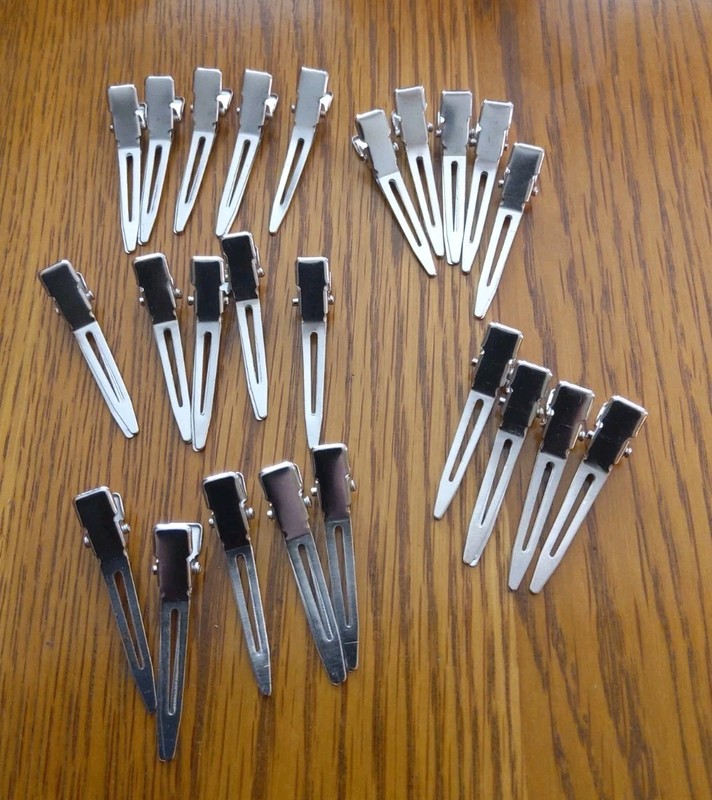 Vintage Hair Clips  Lot Of 24 Aluminum No Brand
