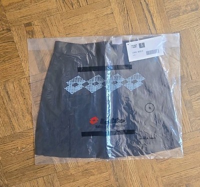 VINTAGE lotto italian sport design Black Pleaded Tennis Skirt SZ S NWT HTF 