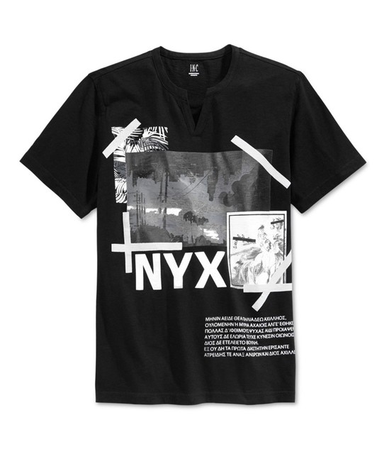I.N.C Mens NYX Split Graphic T-Shirt