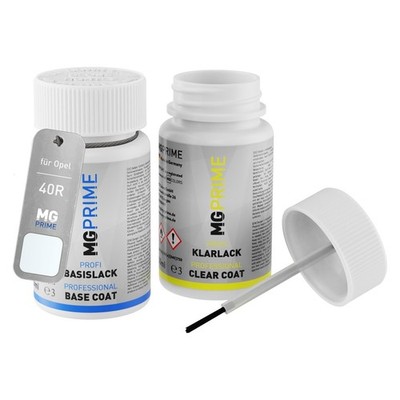 Autolack Lackstift für Opel 40R GAZ 09T KVC Schneeweiss Arctic White 2 x 50ml