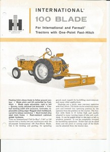 International 100 Blade fast hitch 2p 1965 IH