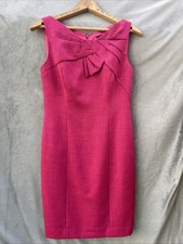 David Meister Sleeveless Textured Fuchsia Pink Dress Sz 4 EUC Preppy Cocktail