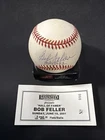 BOB FELLER - Signed Autographed Rawlings Baseball OALB - Inscribed H.O.F. 62