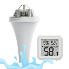 Digital Pool Thermometer, Easy Read Digital Floating Water Thermometer for Ho...