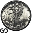 1942 Walking Liberty Half Dollar, Frosty Gem BU++