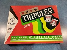 Vintage 1962 Cadaco TRIPOLEY De Luxe Edition No. 111 Game Vinyl Mat Box