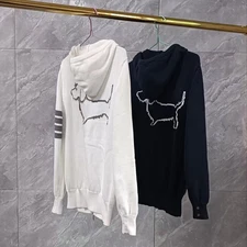 TB 2025 new Men Women COAT Cardigan Zipper hoodie Sweater wool 4 bars M34