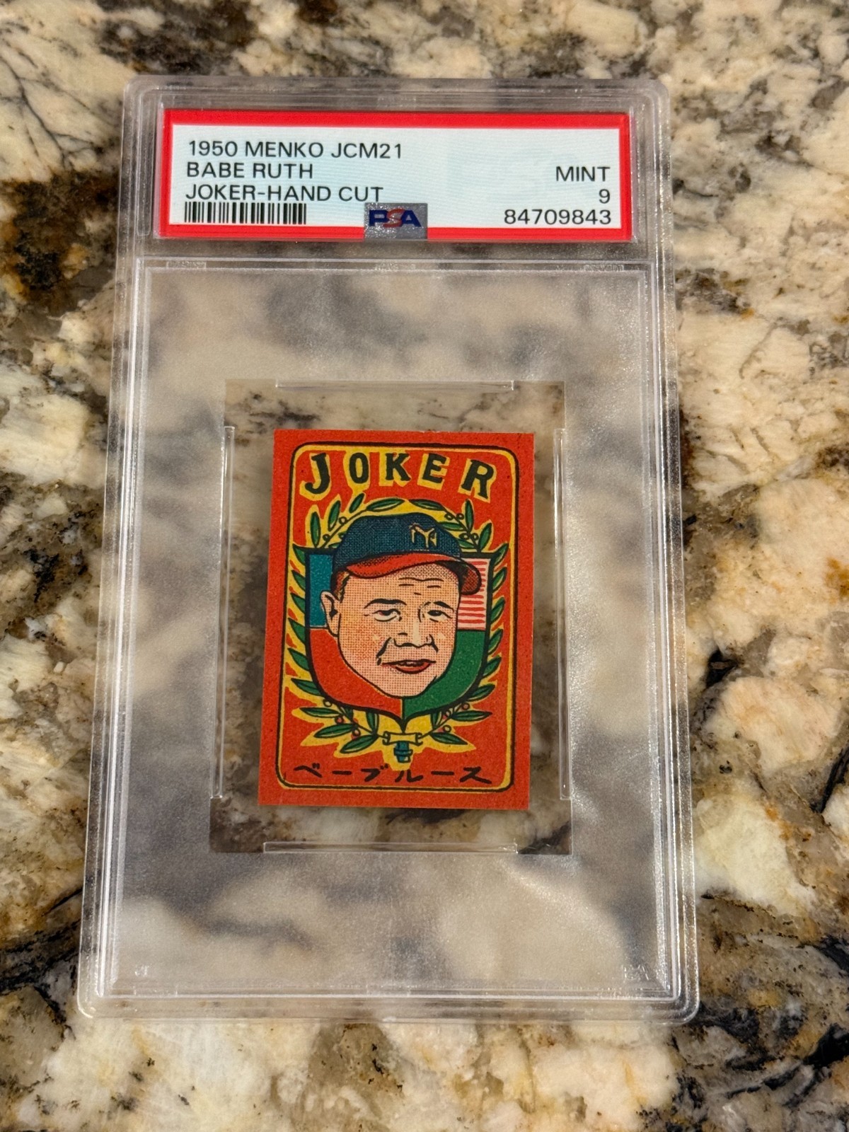 Babe Ruth 1950 Menko JCM21 Joker PSA 9 MINT Freshly Graded Centered Rare HOF