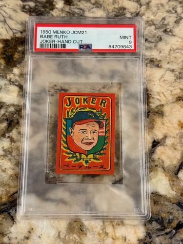 Babe Ruth 1950 Menko JCM21 Joker PSA 9 MINT Freshly Graded Centered Rare HOF