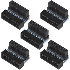 5 Pack USB 3.0 90  Right Angled Male to Female Extension Adapter 19Pin/20Pin
