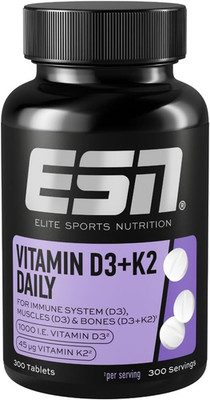 ESN Vitamin D3 + K2 - 300 Tablets for Immune Support & Bone Health