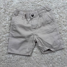 Nautica Kids Beige Chino Shorts Elastic Waist Button Fly Size 18M