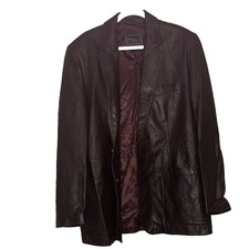 Huntin horn men's  Brown Leather Jacket size 44 unisex